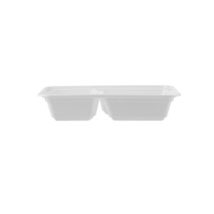 White Base Rectangular Multi-compartment Container 2 Compartment